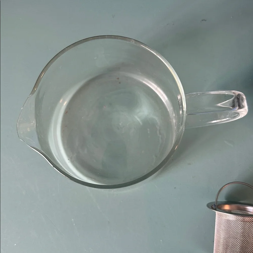 Glass Teapot with Black Lid and Silver Infuser